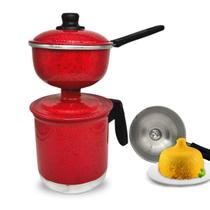 Cuscuzeira Porção Individual Nordestino em Alumínio Vermelho 1 Porção Cuscuzeira Porção Individual Nordestino em Alumínio Vermelho 1 Porção