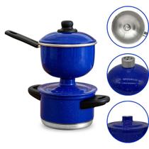 Cuscuzeira Porção Individual Pequena Nordestina de Alumínio Azul 1 Porção Cuscuzeira Porção Individual Pequena Nordestina de Alumínio Azul 1 Porção