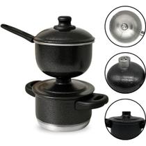 Cuscuzeira Porção Individual Pequena Nordestina de Alumínio Craqueado 1 Porção Cuscuzeira Porção Individual Pequena Nordestina de Alumínio Craqueado 1 Porção