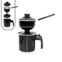 Cuscuzeira Preta Individual Em Alumínio Com Cabo Cuscuzeira Preta Individual Em Alumínio Com Cabo