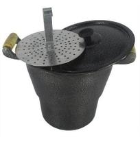 Cuscuzeira Preto Panela Cuscuzeiro 20 cm Coado e Tampa Aluminio Fundida