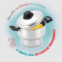 Cuscuzeira Tradicional Antiaderente Alumínio 2,9 Litros Cinza Prática Cozimento Saudável Alimentos