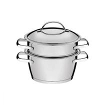 Cuscuzeira Tramontina Allegra 16Cm Inox Fundo Triplo 2 Peças Cuscuzeira Tramontina Allegra 16Cm Inox Fundo Triplo 2 Peças