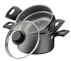 Cuscuzeira Tramontina antiaderente 16cm 1,8 litros grafite