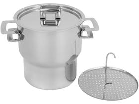 Cuscuzeira Tramontina Brava 14 cm 2,1 L em Aço Inox com Alças e Tampa 62419140 Cuscuzeira Tramontina Brava 14 cm 2,1 L em Aço Inox com Alças e Tampa 62419140