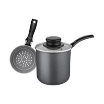 Cuscuzeira Tramontina em Alumínio com Revestimento Interno e Externo em Antiaderente Starflon Max Chumbo 10 cm 0,8 L Cuscuzeira Tramontina em Alumínio com Revestimento Interno e Externo em Antiaderente Starflon Max Chumbo 10 cm 0,8 L