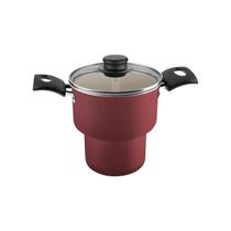 Cuscuzeira tramontina turim 14cm verm tampa vidro alum anti ad 20268714