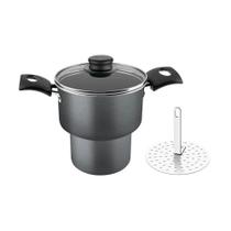 Cuscuzeira Tramontina Turim aluminio 14cm 1,9L chumbo 20268614 Cuscuzeira Tramontina Turim aluminio 14cm 1,9L chumbo 20268614