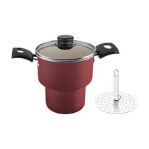 Cuscuzeira Tramontina Turim Alumínio Starflon Vermelha 14cm Cuscuzeira Tramontina Turim Alumínio Starflon Vermelha 14cm