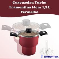 Cuscuzeira Tramontina Turim Antiaderente Starflon Max Alumínio Vermelha 1,9L 14cm