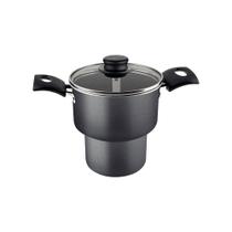 Cuscuzeira Turim em Alumínio com Revestimento Interno e Externo em Antiaderente Starflon Max Chumbo 14 cm 1,9 L - Tramontina Cuscuzeira Turim em Alumínio com Revestimento Interno e Externo em Antiaderente Starflon Max Chumbo 14 cm 1,9 L - Tramontina