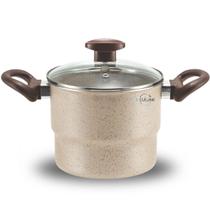 Cuscuzeiro 16 Antiaderente Com Tampa Vidro Teflon Cuscuz Nordeste Cuscuzeira Creme