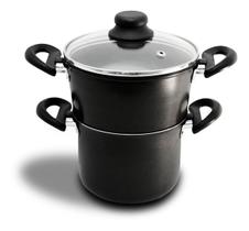 Cuscuzeiro Antiaderente 3 Em 1 Vapor Fervedor Preto N14 Cuscuzeiro Antiaderente 3 Em 1 Vapor Fervedor Preto N14