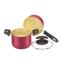 Cuscuzeiro/caldeirão 12 c/tpa vidro cereja