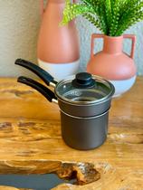 Cuscuzeiro caldeirao 12 cm com cabo - grafite- 8216 Cuscuzeiro caldeirao 12 cm com cabo - grafite- 8216