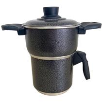 Cuscuzeiro De Alumínio 3 Em 1 Individual 16cm 3x1 Faz cuscuz Legumes a Vapor