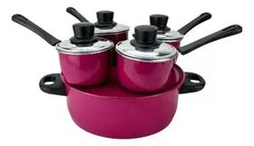 Cuscuzeiro Drone Nordestino 4 Porções De Alumínio Colorida cor Rosa