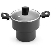 Cuscuzeiro Enjoy 18 C/ Tampa De Vidro AA Cinza