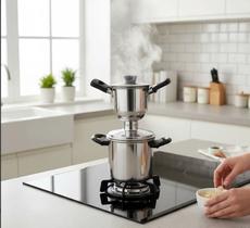 Cuscuzeiro Individual Nordestino E Cozi Vapor Alumínio Cor Prateado Cuscuzeiro Individual Nordestino E Cozi Vapor Alumínio Cor Prateado