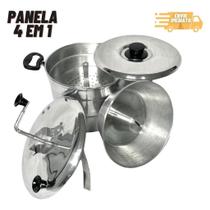 Cuscuzeiro Multiuso 4 em 1. Cuscuzeira, Pipoqueira, Pudim e Panela, Aluminio Polido Cuscuzeiro Multiuso 4 em 1. Cuscuzeira, Pipoqueira, Pudim e Panela, Aluminio Polido