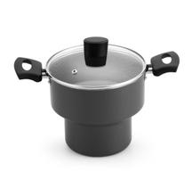 Cuscuzeiro Nordestino 18CM Antiaderente Alegrete Tampa de Vidro Vermelho ou Preto 10, 14, 18