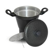 Cuscuzeiro Nordestino AlumínioPanela Grande 16cm Cuscuz Top Cor:Preto Craqueado