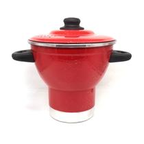 Cuscuzeiro Nordestino de alumínio n 18 Cuscuzeira vermelho Aluminio Amj Cuscuzeiro Nordestino de alumínio n 18 Cuscuzeira vermelho Aluminio Amj
