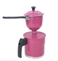 Cuscuzeiro Nordestino Pequeno Individual Rosa com cabo - Alumínio