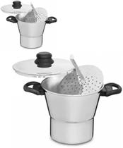 Cuscuzeiro polido n 14 alumínio fino c/tampa leve