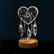 Custom Dream Catcher Heart Night Light Personalizado Acrílico