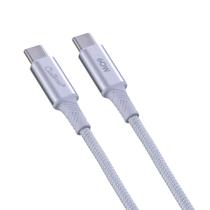 Customic cabo trançado tipo-c / tipo-c 60w 1 metro cor:branco Customic cabo trançado tipo-c / tipo-c 60w 1 metro cor:branco