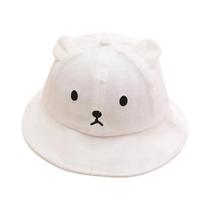 Cute Bear Baby Bucket Hat Com Orelhas Boy Girl Cotton Kids Sun Hat Criança Verão Outdoor Cap Panamá