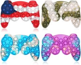 Cute Fidget Poppers Push Fidget Pop Toys, pacote barato Rainbow Push Bubble Fidget Sensory Popper, brinquedo Fidget para meninas para alívio do estresse, jogo escolar de escritório para crianças (pacote com 4 (GameController))