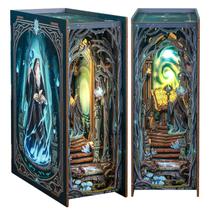 Cutefun Book Nook Kit Casa em miniatura DIY com luz LED