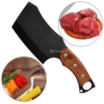 Cutelo Aço Damasco 440C Full Tang com Lâmina 15,5cm e Estojo SLKJJD04