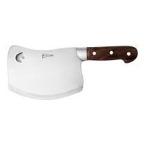 Cutelo Aço Inox Cabo Madeira Com Bainha 7 polegadas Elmo