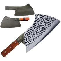 Cutelo Artesanal Em Aço 10'' Cabo Madeira Inox Churrasco Grande Rústico