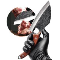 Cutelo Artesanal Inox Faca Brut Forge Cabo Madeira Ideal Para Presentear TB1931