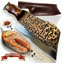 Cutelo Chef Profissional Aço Inox Full Tang Churrasco Peixe Cutelo Chef Profissional Aço Inox Full Tang Churrasco Peixe