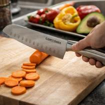 Cutelo Inox Cortador Descascador Faca Carne Amolada Desosador Talheres Açougue Casa