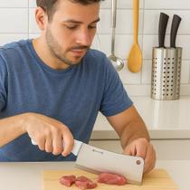 Cutelo Inox Faca Cleaver Quebra Osso Desossa Carne Açougue Churrasco Faca Corta DesfiarAçougues