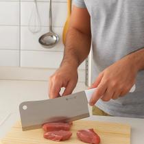 Cutelo Inox Faca Cleaver Quebra Osso Desossa Carne Açougue Churrasco Faca Corta DesfiarAçougues