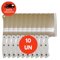 Cutelo Machadinha Inox 6” Profissional Chef Facão Cozinha Açougueiro Cabo Branco Osso Carne Grande