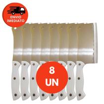 Cutelo Machadinha Inox 6” Profissional Chef Facão Cozinha Açougueiro Cabo Branco Osso Carne Grande