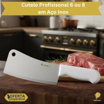 Cutelo Profisisonal 6 ou 8 Polegadas Aço Inox Cabo Anatômico Faca Cozinha Carne