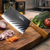 Cutelo Profissional 30cm com Cabo de Madeira Faca Resistente para Açougue e Cozinha