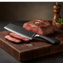 Cutelo Profissional Shark 8" em Inox Design Tubarão com Lâmina Antiaderente