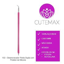 CUTEMAX - Desencravador Ponta Dupla em Aço Inox C/ Silicone - Profissional Podologia Manicure - 102 CUTEMAX - Desencravador Ponta Dupla em Aço Inox C/ Silicone - Profissional Podologia Manicure - 102