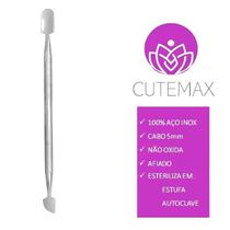 CUTEMAX - Espátula Dupla Para Cuticulas em Aço Inox - Profissional Podologia Manicure - 01