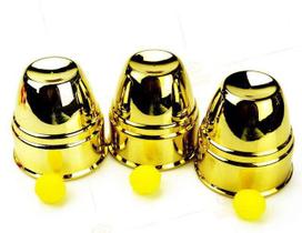 Cuvilhetes americanos grande - Cups and Balls Plastico Dourado - Jumbo b+ - HYPER MAGIC